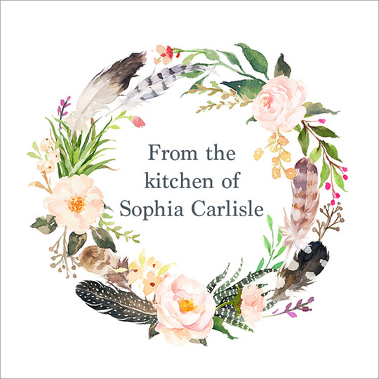 Fall Feather Square Gift Stickers